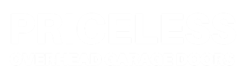 logo priceless garage door white